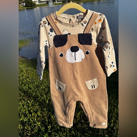 Adorable Bear Print Baby Romper - Picture 1 of 5